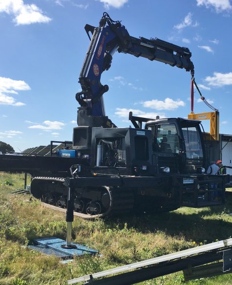 Tracked Machine with Crane in Solar Field